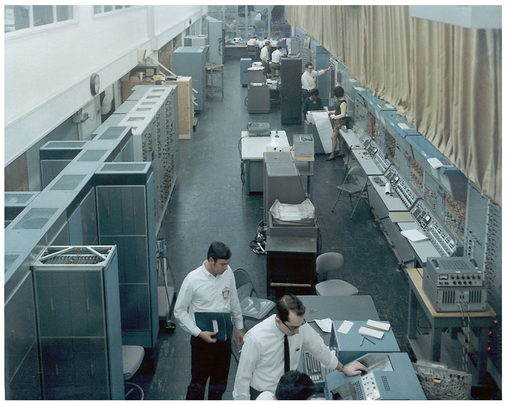 Installation des &quot;Tactical Avionics System Simulator&quot; bei Martin-Marietta Aerospace Center in Fort Monmouth, New Jersey, USA. ca. 1968.