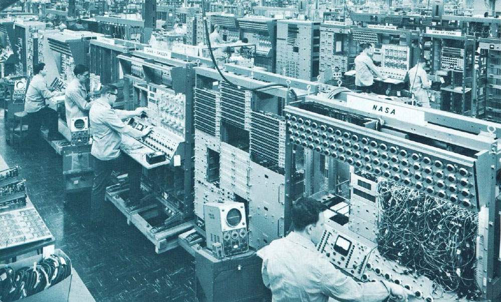 Manufacturing of EAI analog computers in Long Branch, New Jersey, USA ca. 1958.