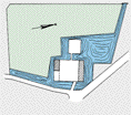 Burg Birlinghoven, Lageplan aus der 1. Hälfte des 19. Jahrhunderts